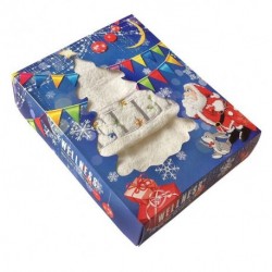 Упаковка подарочная коробка малая Синяя Дед Мороз
